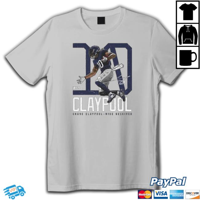 10 Chase Claypool Chicago signature Tee Shirt