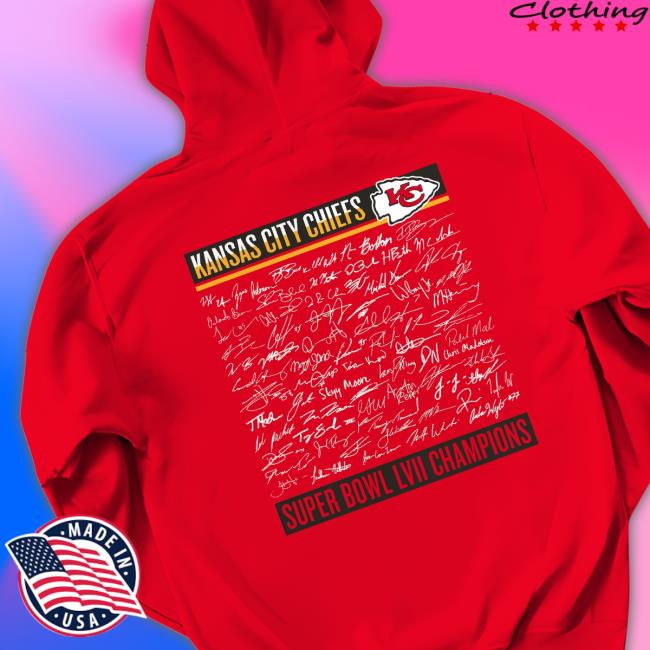 Kansas City Chiefs Super Bowl Lvii Champions Signature Roster Hoodie Kansas City Chiefs Super Bowl Lvii Champions Signature Roster Hoodie