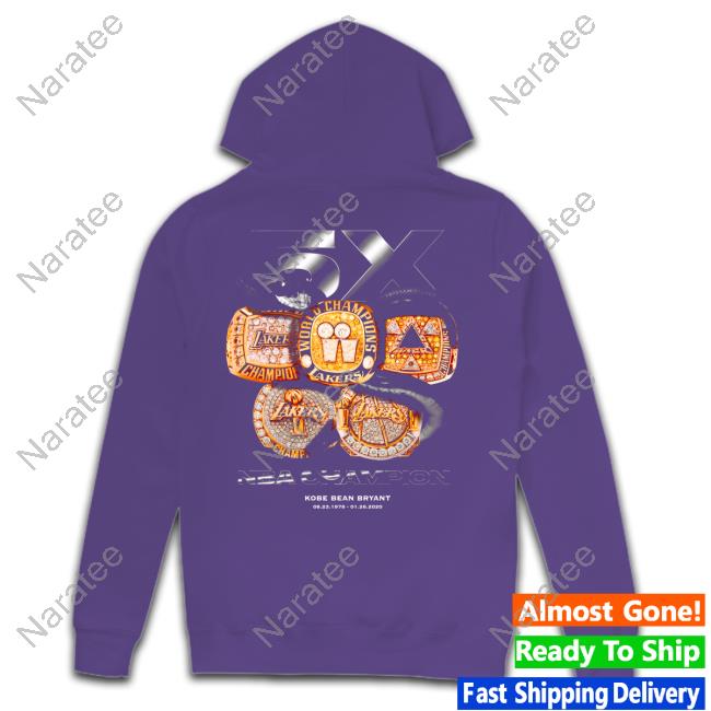 Los Angeles Lakers 5X Champion Kobe Bean Bryant Hoodie Los Angeles Lakers 5X Champion Kobe Bean Bryant Hoodie