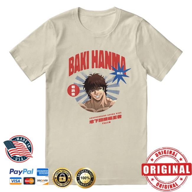 Yujin Clothing Baki Hanma Underground Arena King T Shirt Soft Cream
