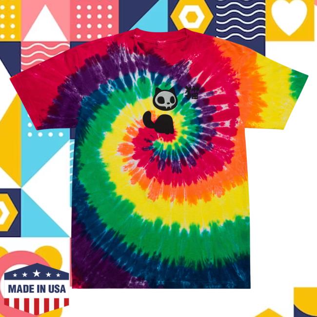 Yujin Clothing Skull Cat Tie Dye Tees Classic Rainbow Tie-Dye