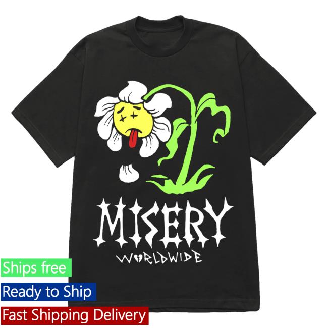 Official Misery Worldwide Misery Worldwide Dead Flower Graphic Print Black Tee Official Misery Worldwide Misery Worldwide Dead Flower Graphic Print Black Tee
