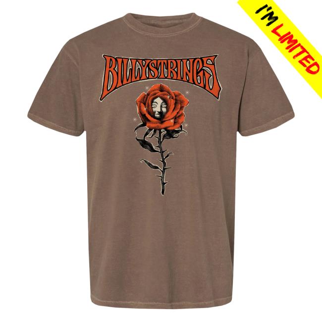 Official Billy Strings Merch Store Shop Rose Face Tees (Max Löffler)