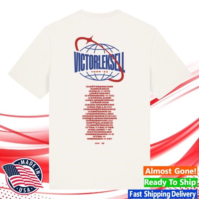 Victor Leksell Official Merch Store Tour Short Sleeve TShirt White Victor Leksell Clothing Shop