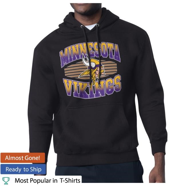 Official Minnesota Vikings Apparel Men's Starter Black Minnesota Vikings Team Grit Graphic Hooded Sweatshirt MinnesotaVikings
