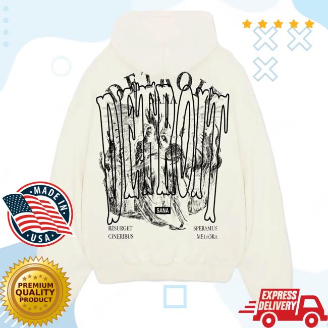 Official Sana Detroit Red Wings Sana Detroit 313 Capsule Hoodies - Cream