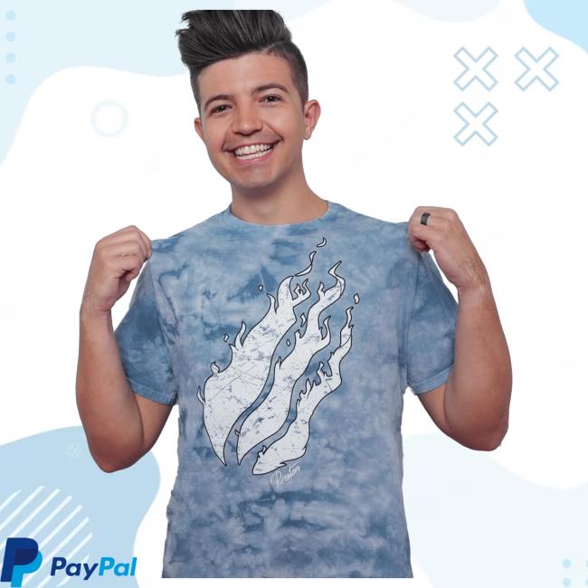 Official Prestonplayz Merch Store Shop Crystal Iconic Tie-Dye June Tees Of The Month Tie Dye Firemerch Preston's Signature Fire Emblem Logo