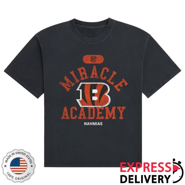 Official Fanatics Shop Store Merch Cincinnati Bengals Miracle Academy Unisex Boxy Tee - Black by NFL