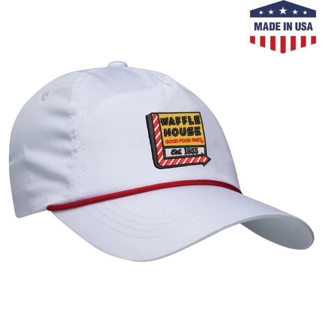 White Red Rope Waffle House Christmas Hat Onward