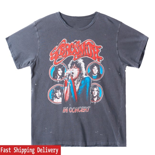 Official Mwas035t-M Dusk Aerosmith In Concert 90'S Fit S/S New Tee - Madeworn Official Mwas035t-M Dusk Aerosmith In Concert 90'S Fit S/S New Shirt - Madeworn