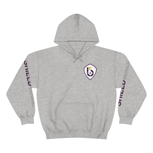 Official Battle Buddiez Shield Wall Hooded Sweatshirt Sport Grey