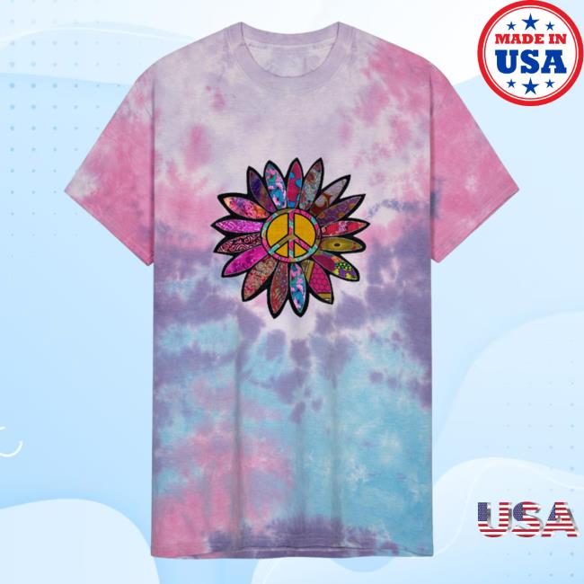 Fuchsia Fun Peace Sign Flower Unisex Tie Dye Shirt 2023 Cotton Candy