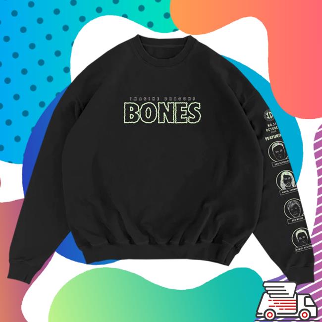 Official Imagine Dragons Merch Store Glow-In-The-Dark Bones Long Sleeve Tees Imagine Dragons Apparel Clothing Shop ImagineDragons