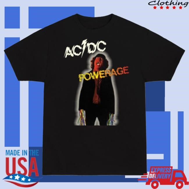 Official Ac Dc Merch Store AC/DC Powerage Black Shirt 2024 Ac Dc Shop Acdc Clothing