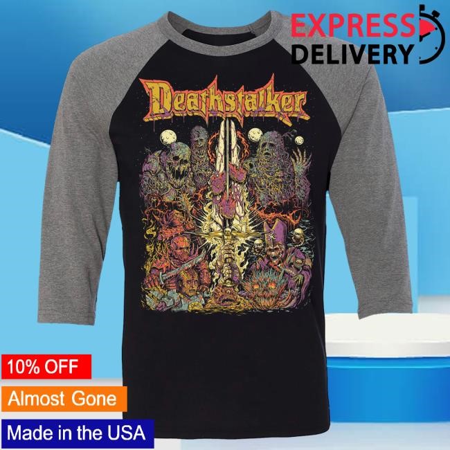 Deathstalker “Born Of Necromancy” Baseball Tee Designed By Creep-O-Rama