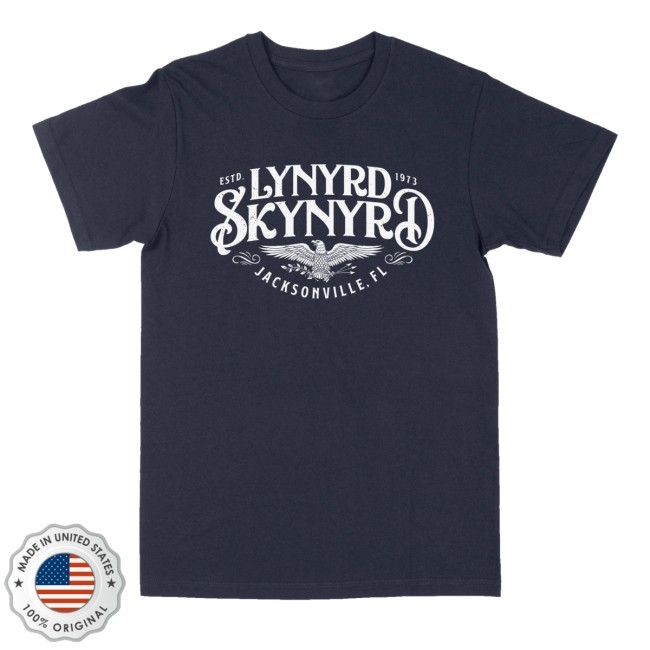 Vintage Flourish Navy New T-Shirt Lynyrd Skynyrd Store Apparel