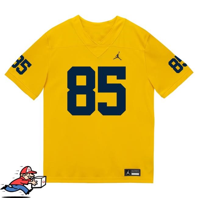 Official The M Den Michigan Wolverines #85 Ted Hammond Student Athlete Maize Football Jersey New Shirt