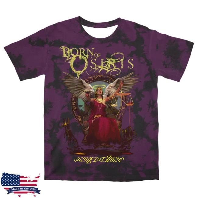 Official Sumerian Records Merch Store Born Of Osiris - Angel Or Alien Purple Dye Shirt 2024