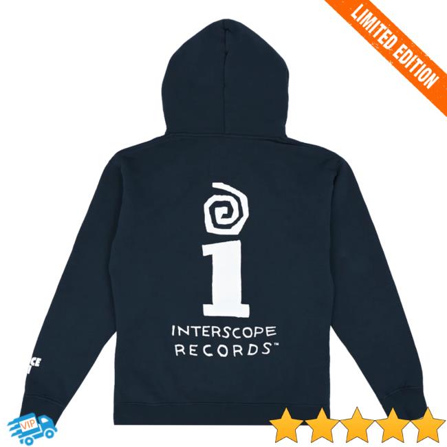 Official Interscope Records Label Crewneck Sweatshirt Navy And White