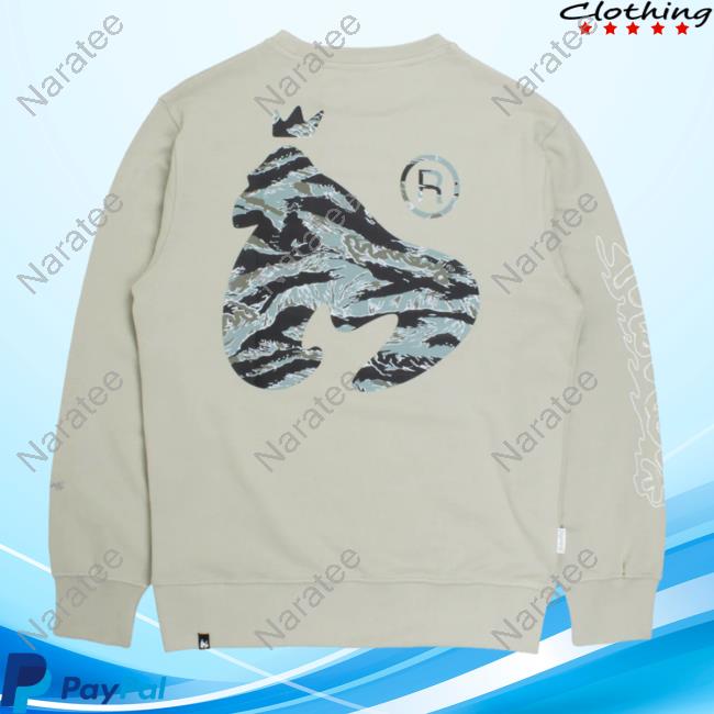 Official Money Clothing Woodland Camo Fill Crew neck Sweatshirt Grey