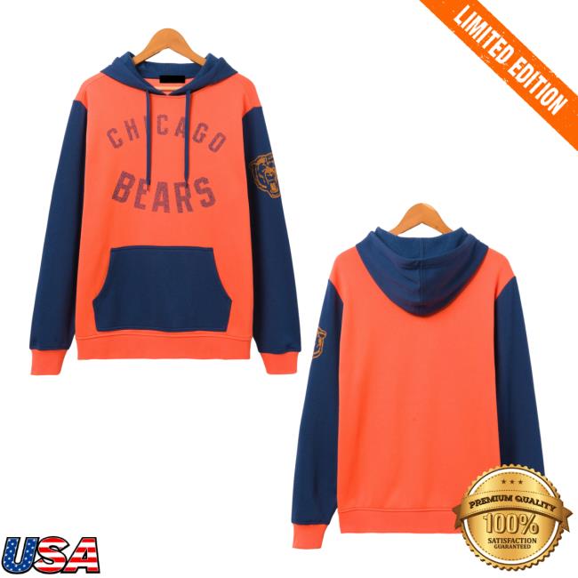 Official Junk Food Apparel Clothing Store Shop Junkfoodclothing Chicago Bears Logo Goal Line Hoodie Orange/True Navy
