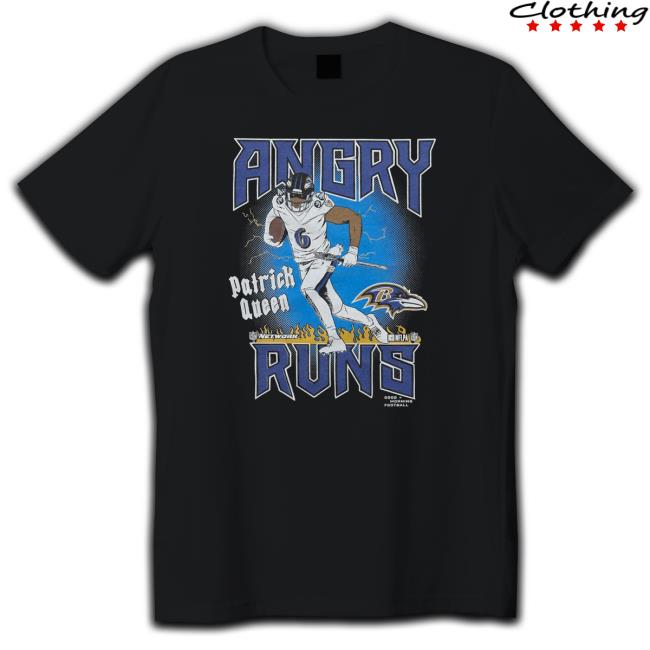 Angry Runs Ravens Patrick Queen Long Sleeve T Shirt Angry Runs Ravens Patrick Queen Tee