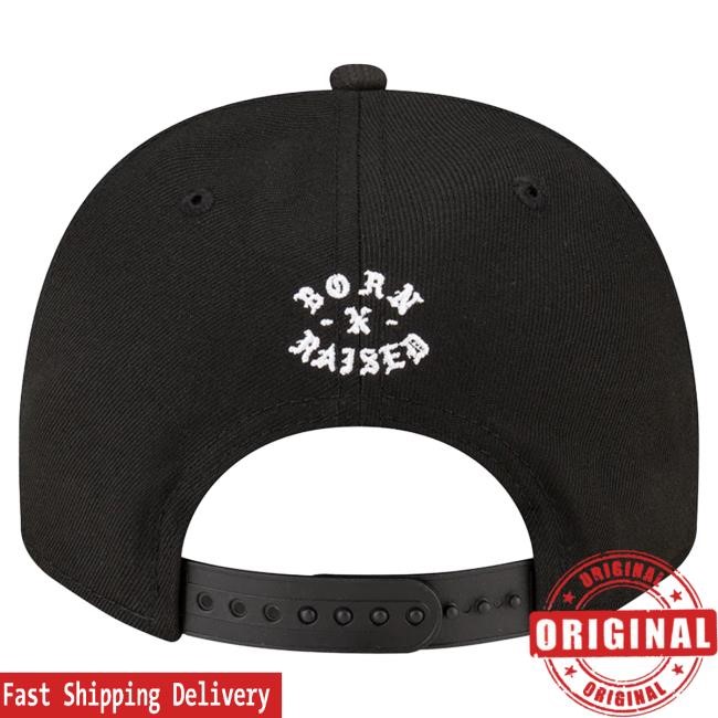 Official Born X Raised Merch Born X Raised + 49Ers Pro Script A-Frame Snapback Cap: Black