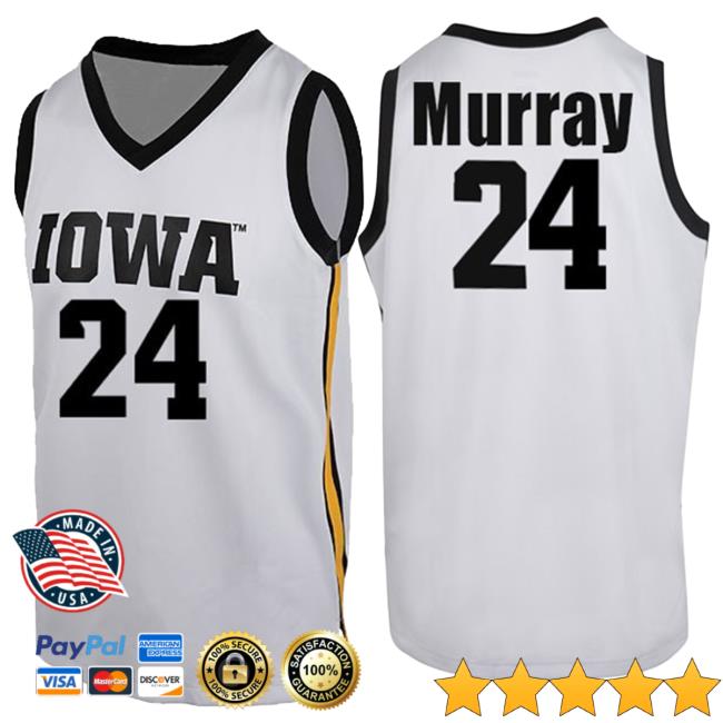 Official Iowa Hawkeyes Merch Store Iowa Hawkeyes Murray #24 White Jersey Tee Iowa Hawkeyes Apparel Clothing Shop