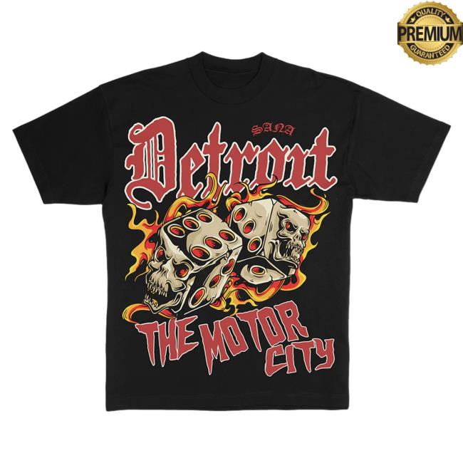 Official Sana Detroit Red Wings Sana Detroit Motor City Dice Tshirt - Black