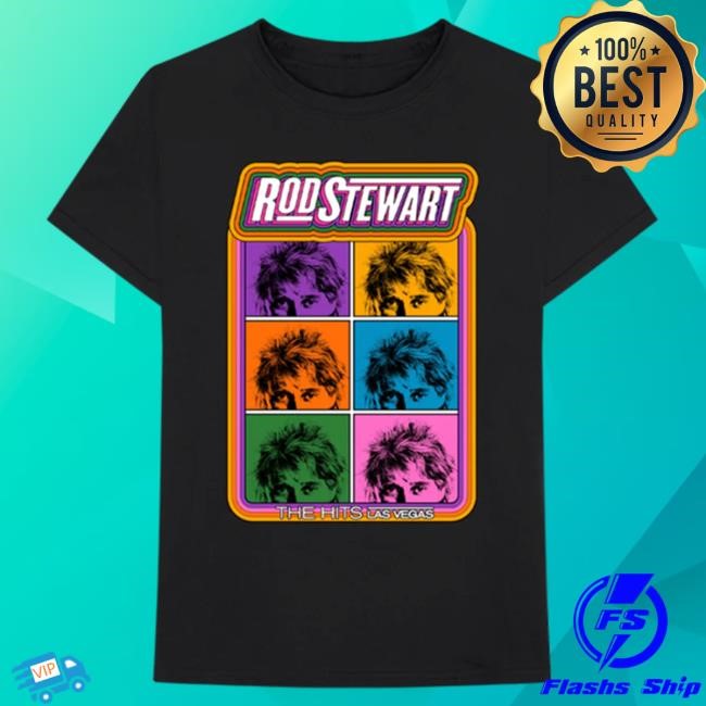 Official Rod Stewart The Hits Vegas Pop Art T Shirt
