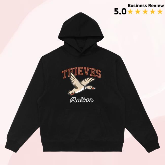 Official 100 Thieves Merch Store Shop 100Thieves 100 Thieves X Malbon Mallard Hooded Sweatshirt - Black 100T