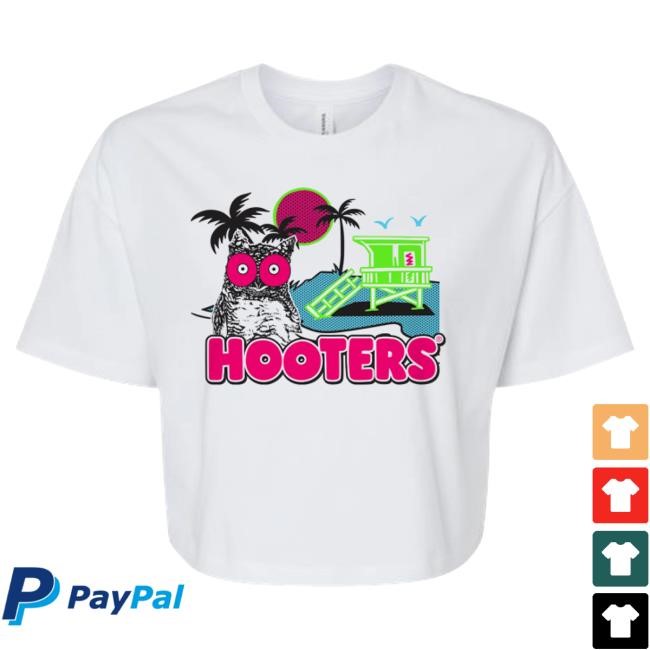 Official Hooters Store Ladies Neon Lifeguard Crop Shirts