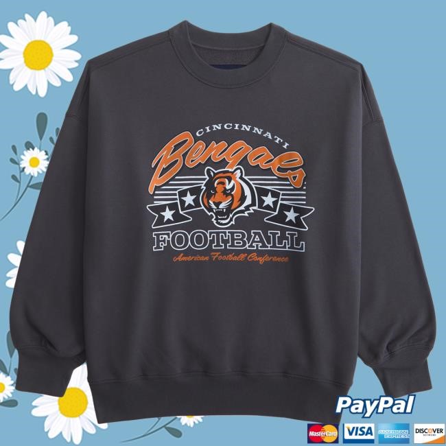 Official Abercrombie And Fitch Apparel Cincinnati Bengals Vintage Sunday Sweatshirt NFL by Abercrombie
