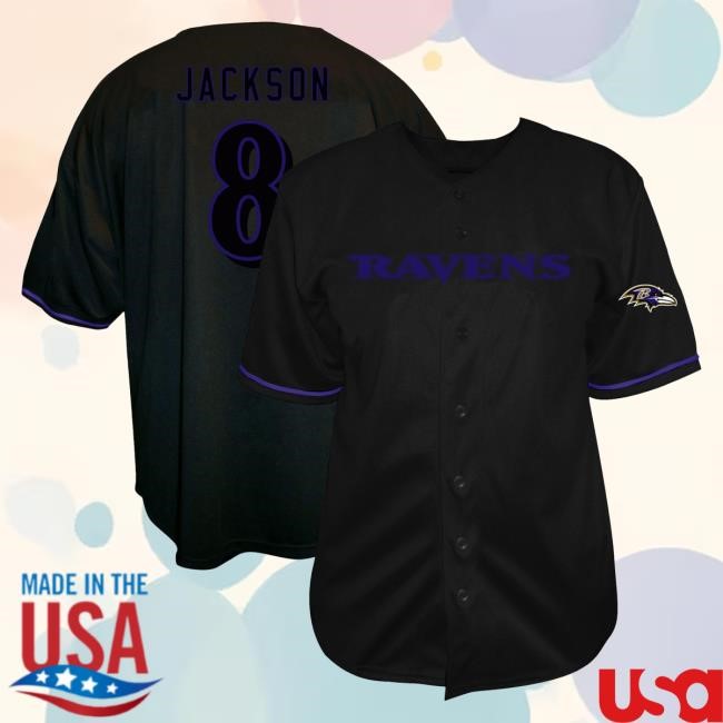Official NFL Men's Baltimore Ravens Lamar Jackson Fanatics Black Big & Tall Baseball Button-Up Top Shirt ArizonaCardinals