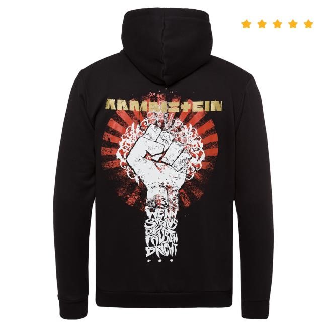 Official Rammstein Merch Store Rammstein Full Zip Attractive Hoodie ”Sonne”