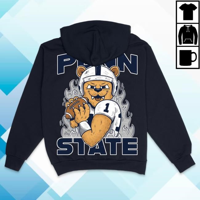 Official Kiwiclo Nittany Lion Mascot Popover Hoodie Navy