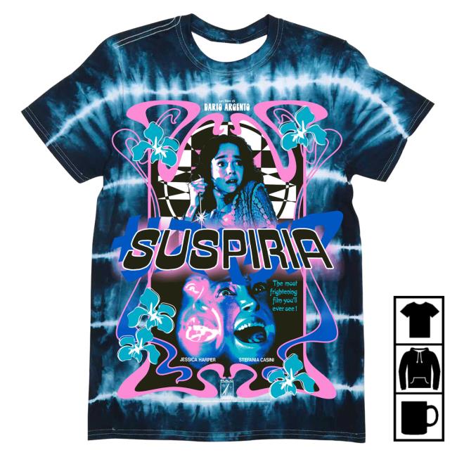 Official Studiohouse Designs Merch Store Suspiria Flowers Tiedye Shirts Living Dead (Blue) Studiohouse Designs Apparel Clothing Shop StudiohouseDesigns