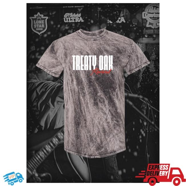 Official Treaty Oak Revival Merch Mineral Wash Tour Shirt New Grey