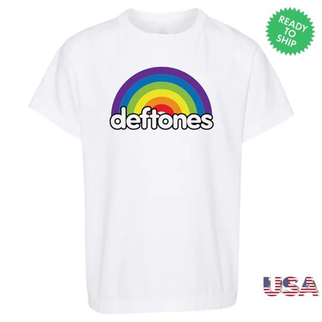 official deftones store youth rainbow logo shirts