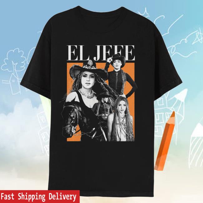 Official Shakira Merch Store El Jefe Top Shirt - Black Shakira Apparel Clothing Shop