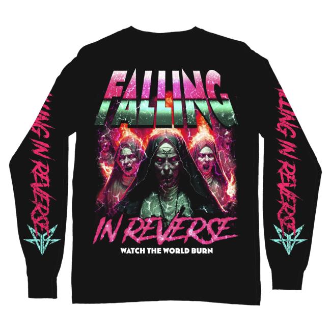 Official Falling In Reverse Merch Nuns Pull Over Hoodie FallingInReverse