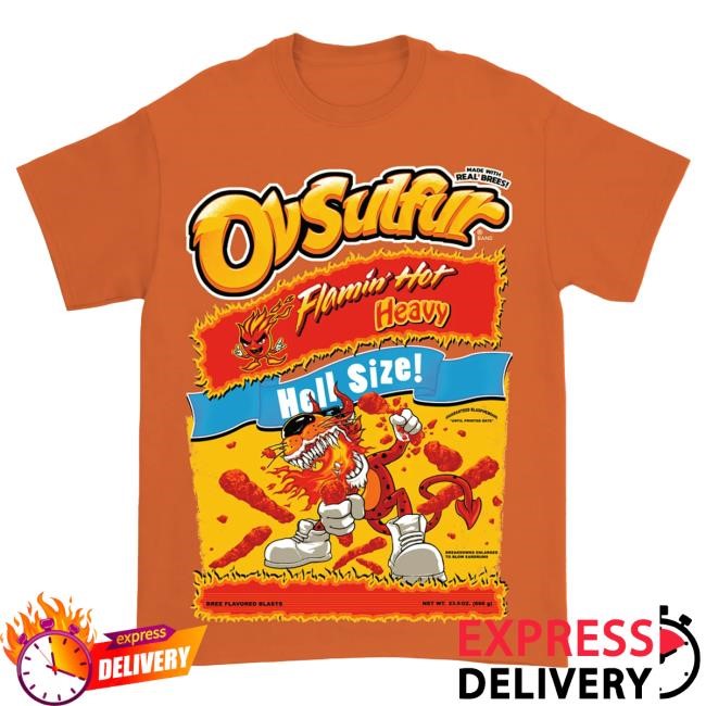 Official Indie Merch Store Ov Sulfur "Flamin' Hot BREEtos (Orange)" Tee Indiemerchstore