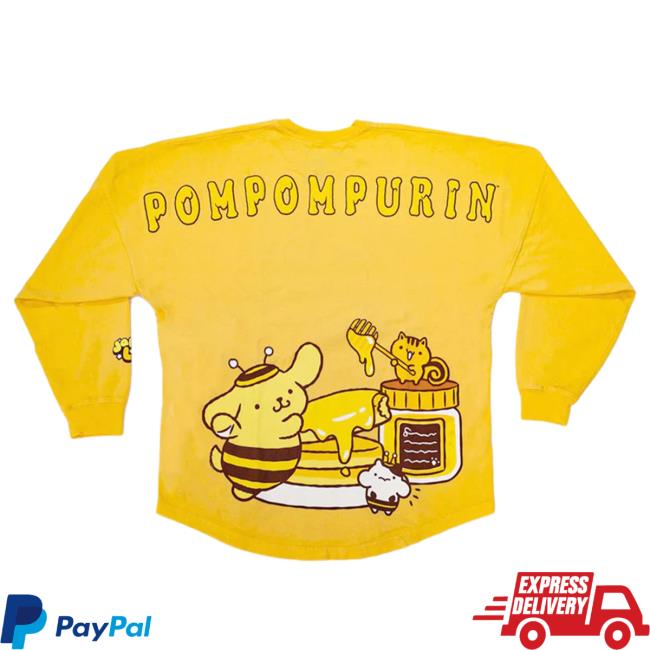 Official Sanrio Apparel Clothing Merch Store Shop Pompompurin Honey Japanla Spirit Hooded Sweatshirt