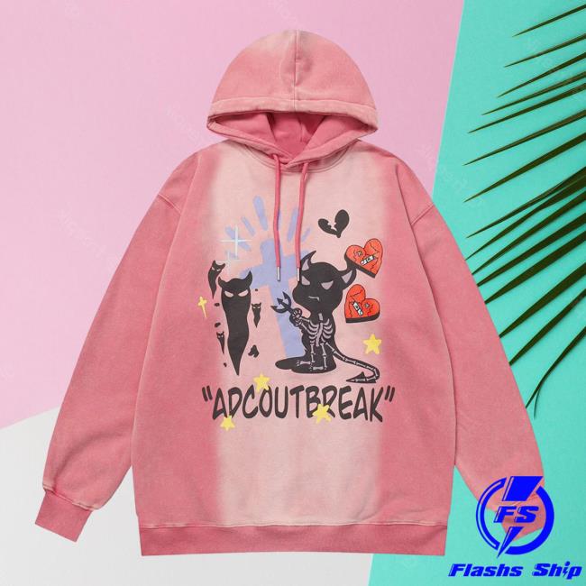 Official Aelfric Eden Clothing Merch Store Aelfric Eden Demon Skeleton Print Hoodie Pink AelfricEden