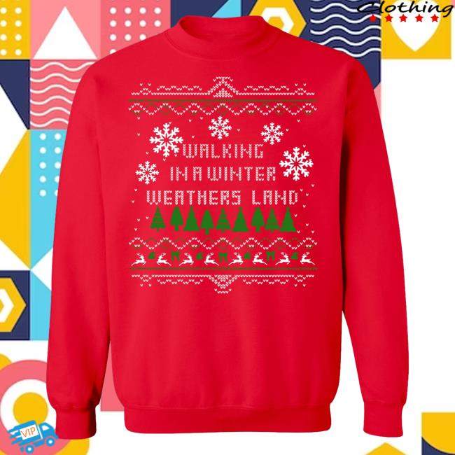 Official Sumerian Records Merch Store Weathers Christmas Hooded Sweatshirt in red