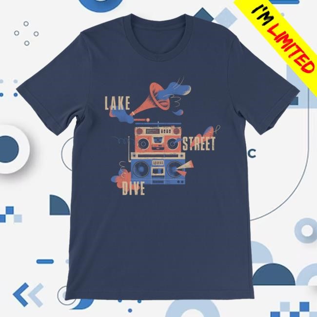 Apparel | Official Lake Street Dive Store Navy Boombox New Shirt Lake Street Dive