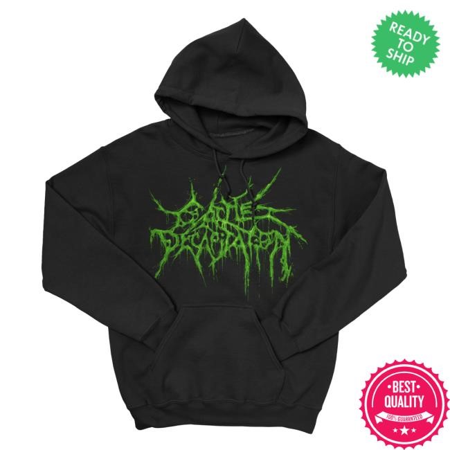 Official Indie Merch Store Shop Cattle Decapitation Green Lava Logo Chaos And Carnage Tour 2024 Popover Hoodie IndieMerchStore