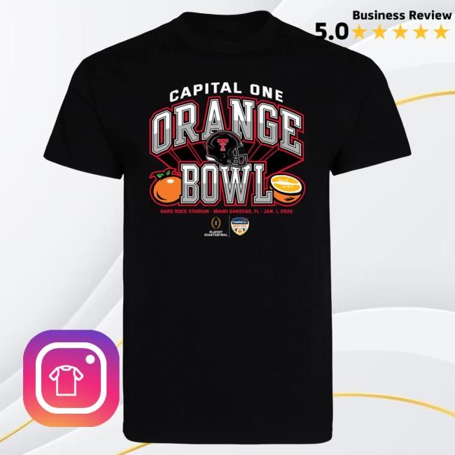 Official Red Raider Outfitter Texas Tech 2025 CFP Orange Bowl - Top Shirt - Slice of Life - BLACK