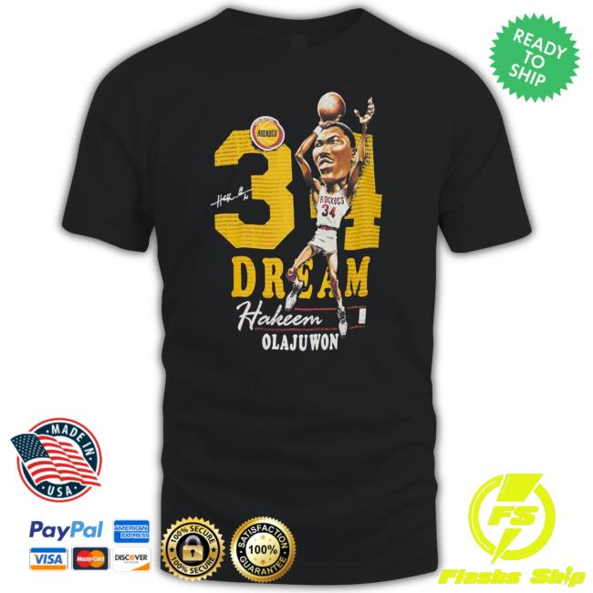 Nba Store Mitchell & Ness Hakeem Olajuwon Houston Rockets Hardwood Classics Caricature T Shirt