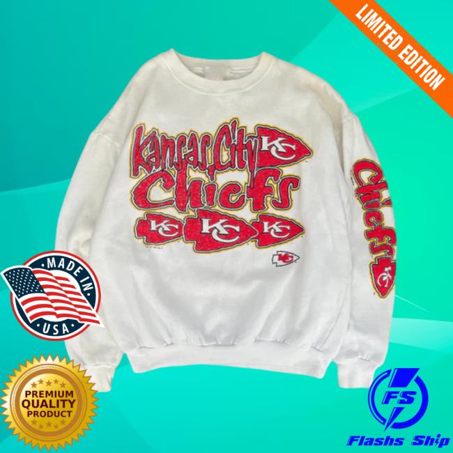 Official Kansas City Chiefs Westside Storey Vintage 90S Cliff Engle Graffiti Rare Kc Chiefs Hoodie White